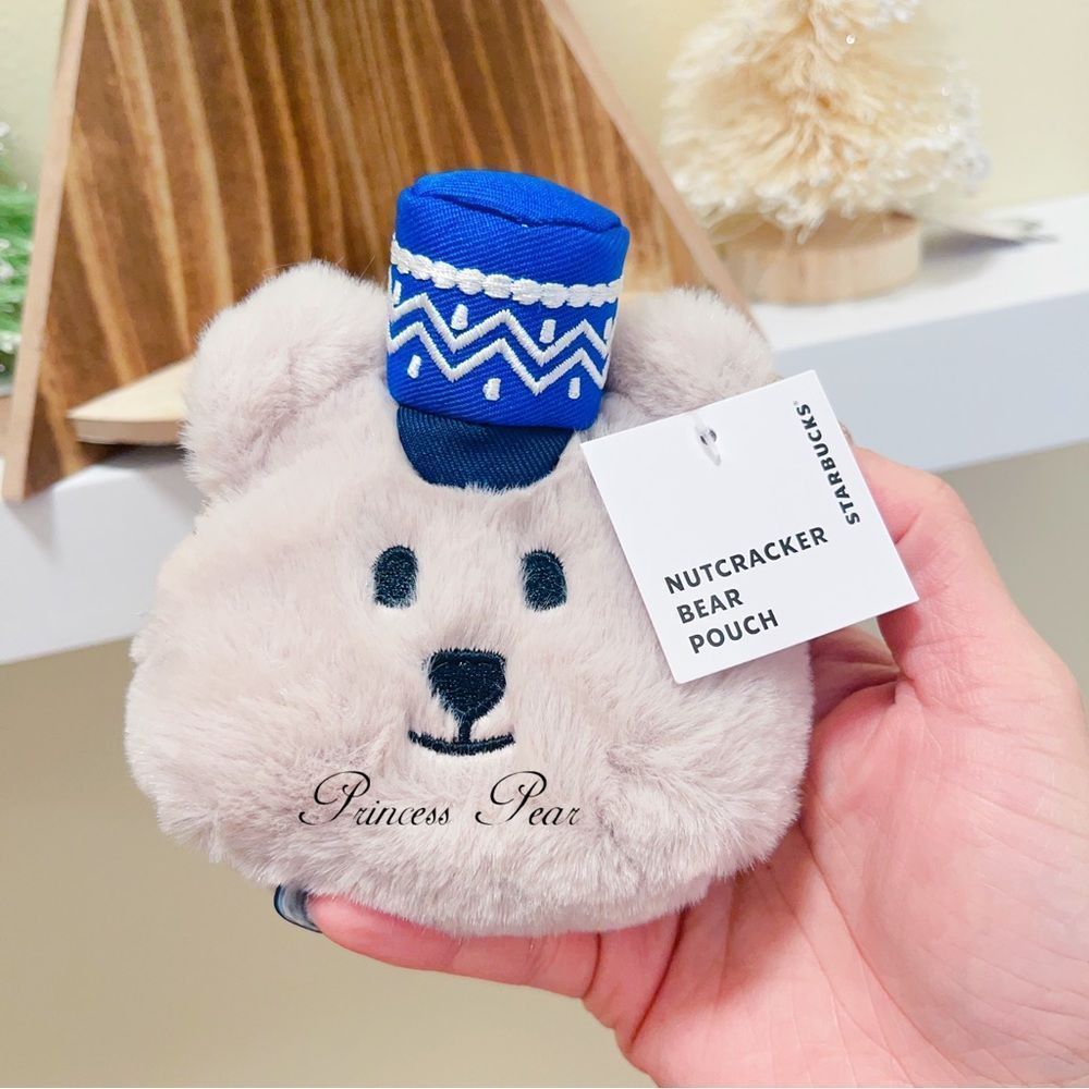 Starbucks Thailand 2022 Holiday Bearista Bear Pouch Nutcracker Bag Coin Purse